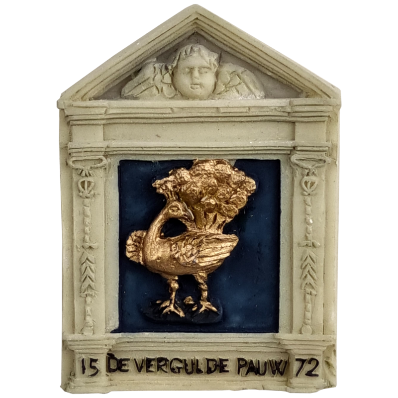Gevelstenen, Vergulde Pauw 1572 - magneet
