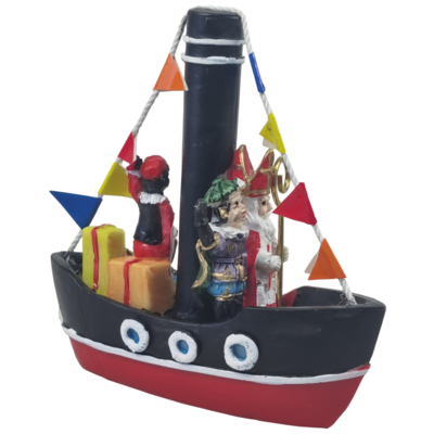 Stoomboot Sint + Roetveeg Piet 10 cm