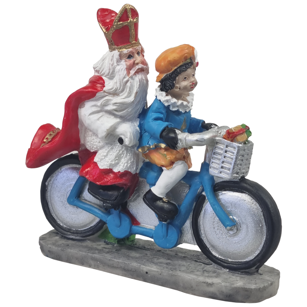 Sint en Roetveeg Piet op fiets
