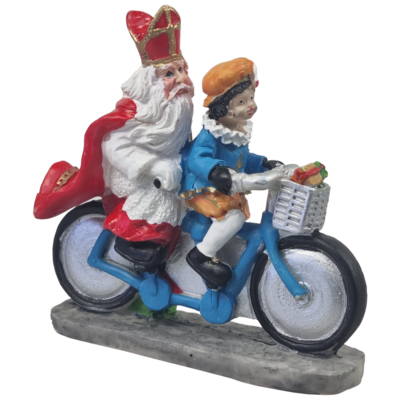 Sint en Roetveeg Piet op fiets