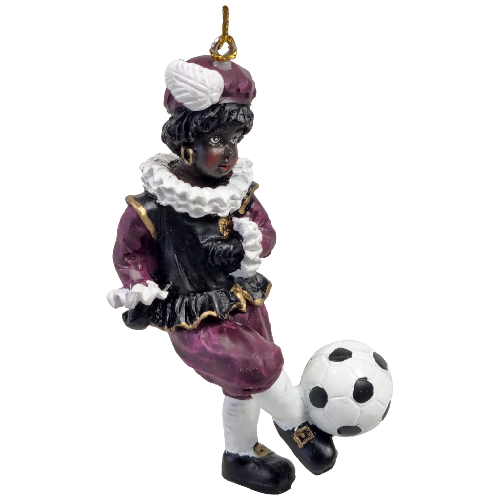Zwarte piet met voetbal