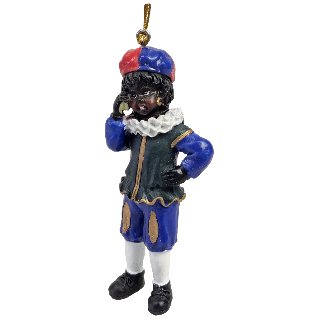 Zwarte Piet met mobiel telefoon