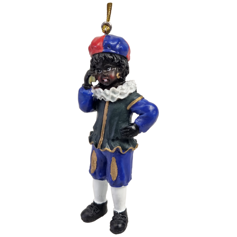 Zwarte Piet met mobiel telefoon
