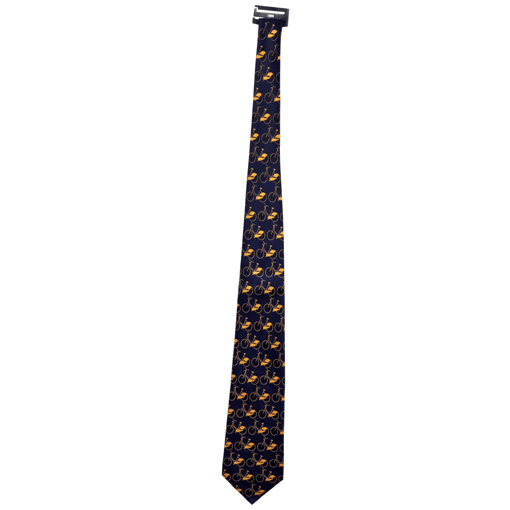 Stropdas fietsjes marine/goud