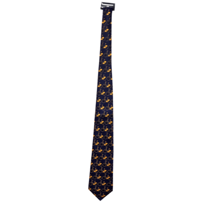Stropdas fietsjes marine/goud
