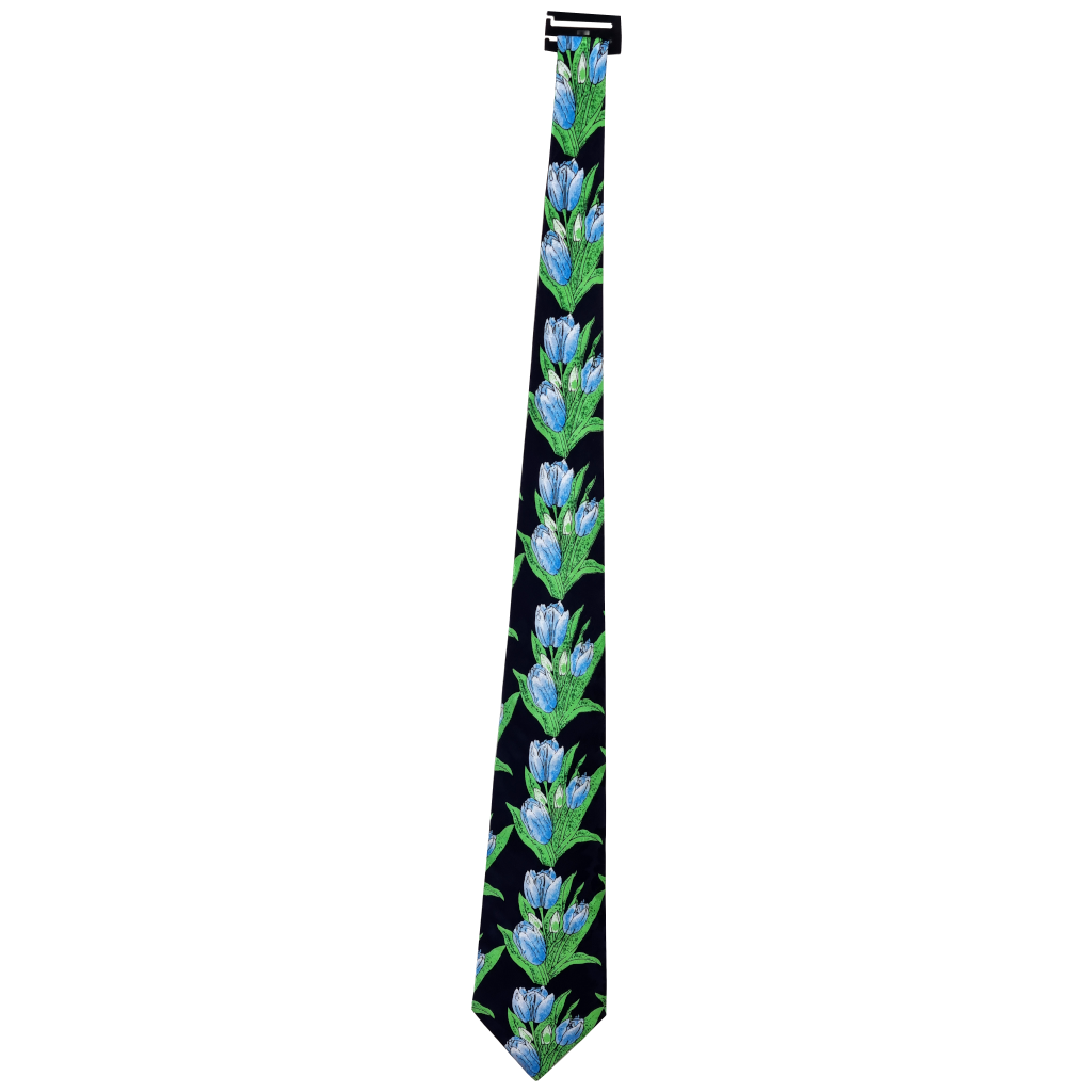 Zijden stropdas bl.tulpen/mar.