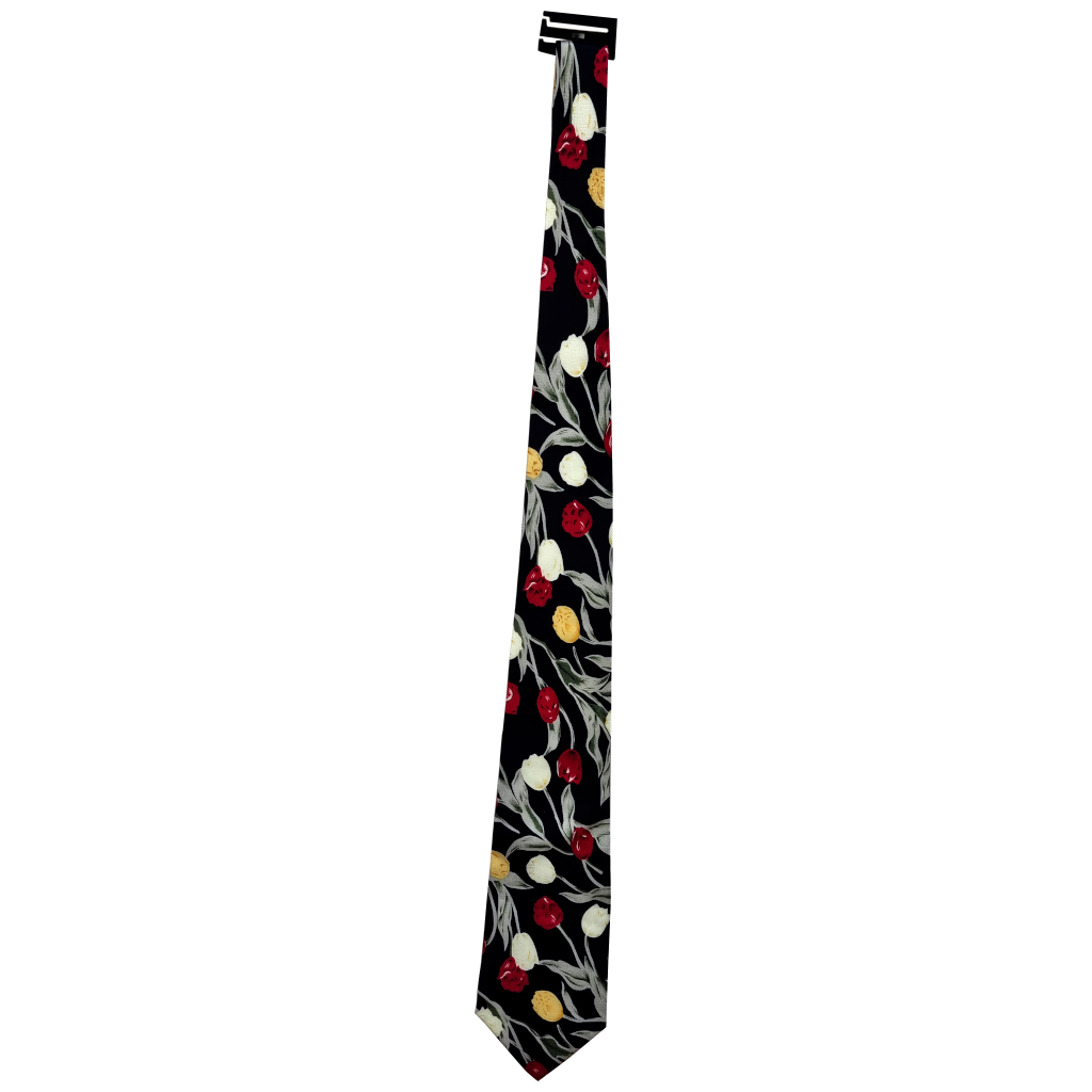 Zijden stropdas rode tulpen