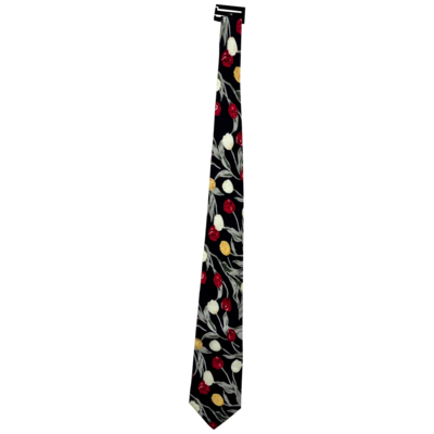 Zijden stropdas rode tulpen