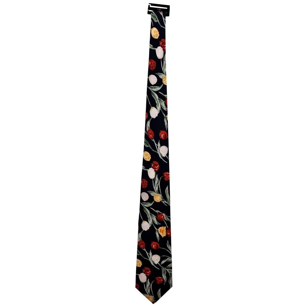 Stropdas met kleurrijke tulpen