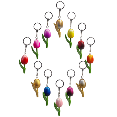 Fleurige Tulpen Sleutelhanger I ♥ Amsterdam