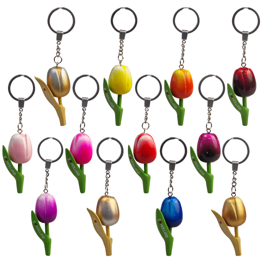 Fleurige Tulpen Sleutelhanger I ♥ Holland