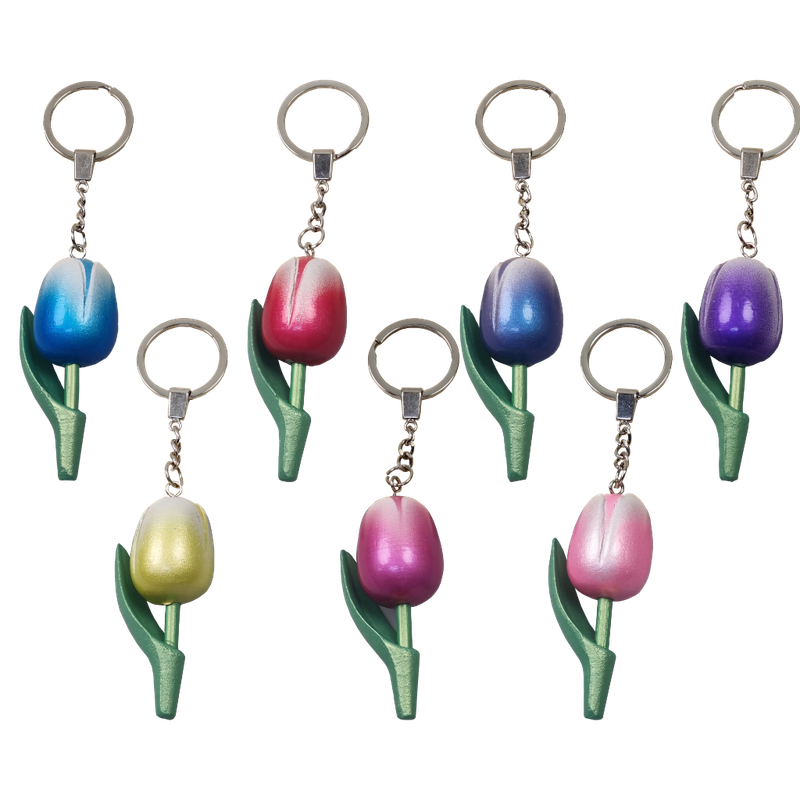 Tulp - Metallic Look - sleutelhanger