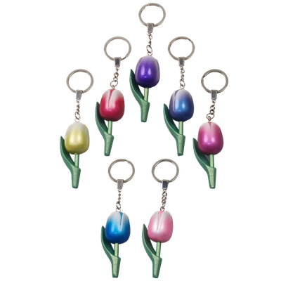 Schitterende Metallic Look Tulpen Sleutelhangers