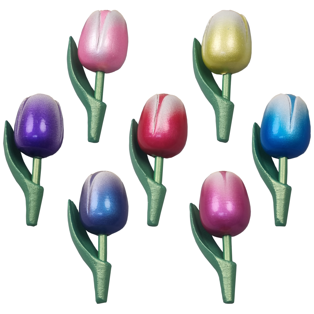Schitterende Metallic Look Tulpen Koelkastmagneten