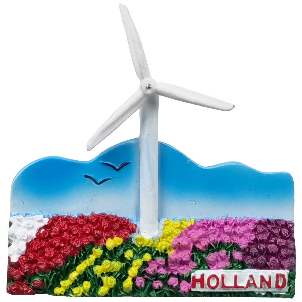 Koelkastmagneet Landschap met windmolen