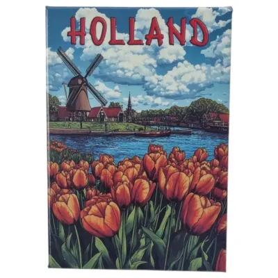 Memo papier Holland molen, oranje tulpen