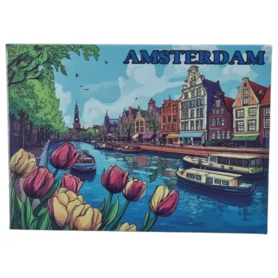 Memo papier Amsterdam gracht + boot
