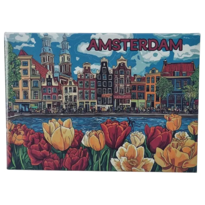 Magneet Amsterdam, grachten - papier