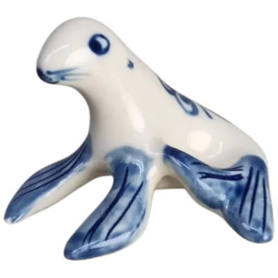 Delfts blauwe Setje van 3 Zeehonden
