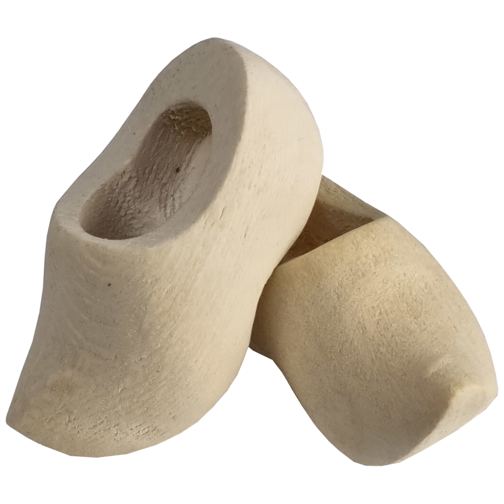 Paar houten klompjes blank 4 cm