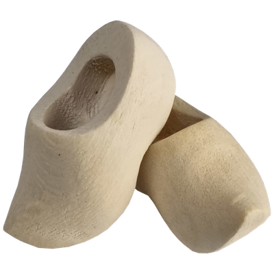Paar houten klompjes blank 4 cm