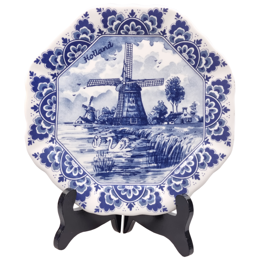 Delfts blauwe Wandbord, Molen achthoekig