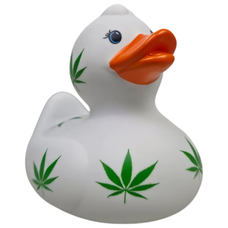 Badeend met Wietblad print