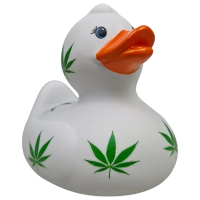 Badeend met Wietblad print