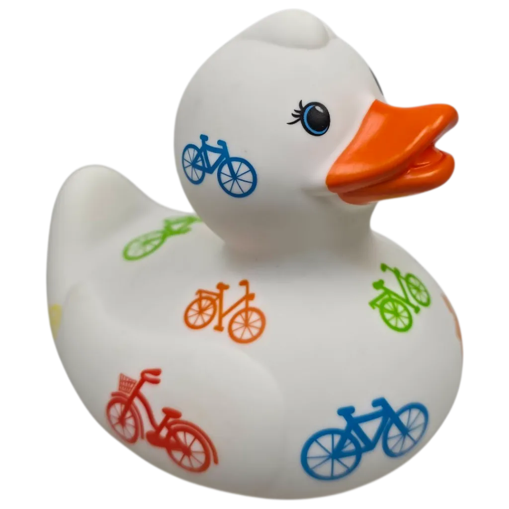 Badeend met Fietsjes print