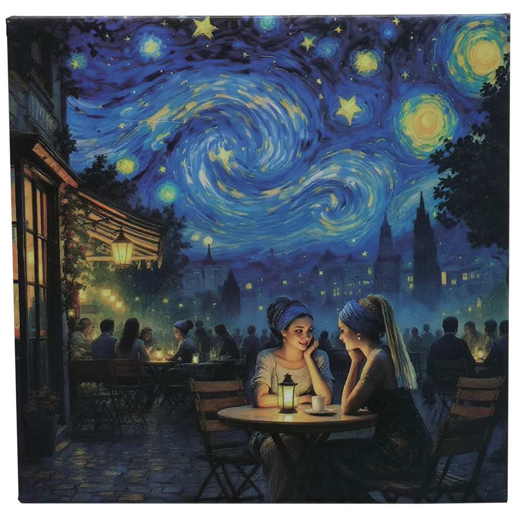 Meisje met de parel op het terras