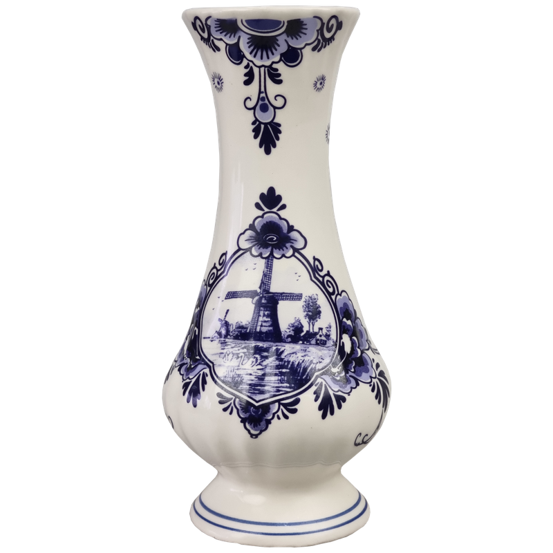 Delfts blauwe Vaas rond, 17 cm