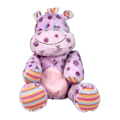 Nijlpaard Lila zittend, 30 cm