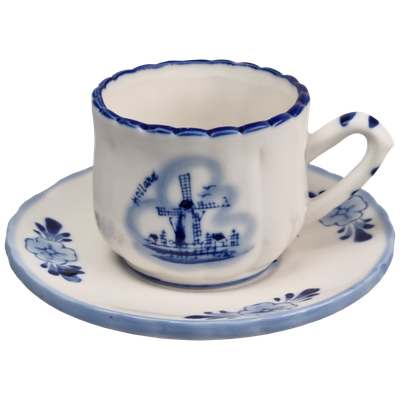 Delfts blauwe Kop en schotel 14 cm