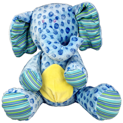 Olifant Blue zittend, 40 cm
