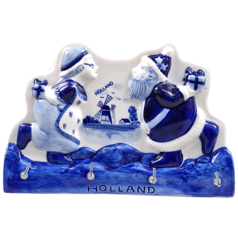 Delfts blauwe Sleutelrek kerstman