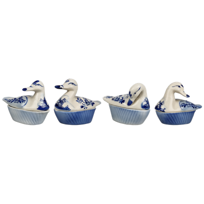 Delfts blauwe Eenden set/4