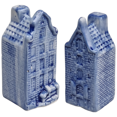 Delfts blauwe Peper en zout huisjes 8 cm