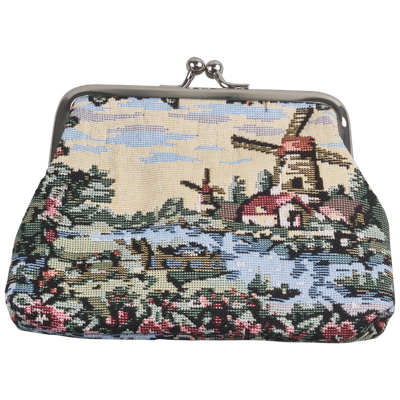 Gobelin Portemonnee groot molenmotief rechte beugel