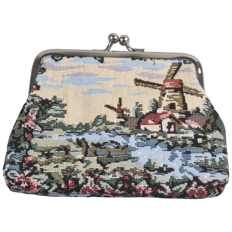 Gobelin Portemonnee groot molenmotief rechte beugel