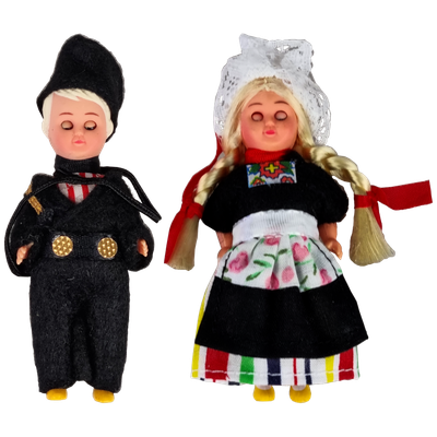Mini poppen, volendam paar in zakje