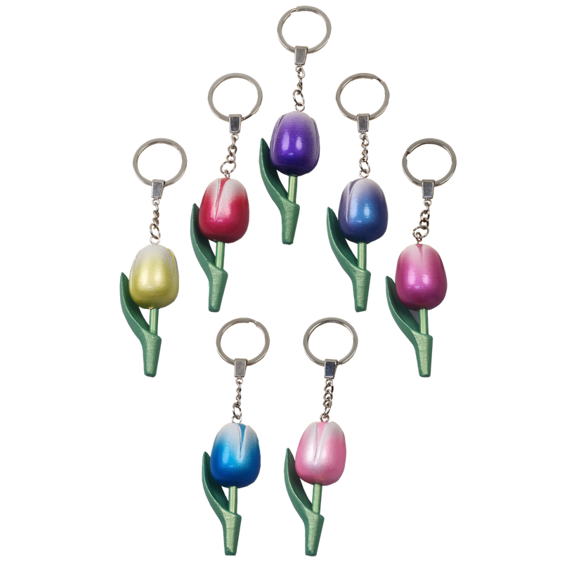 Tulp - Metallic Look - sleutelhanger