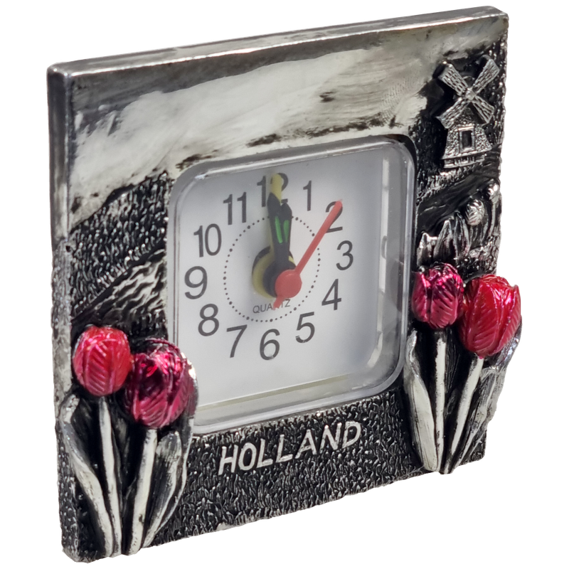 Klok Holland tulpen zilver