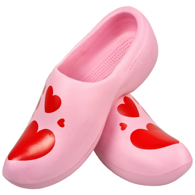 EVA Kunststof draagklomp roze met hartjes