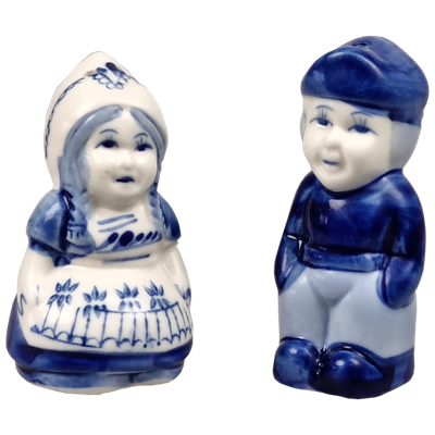 Delfts blauwe Peper en  zout boer en boerin