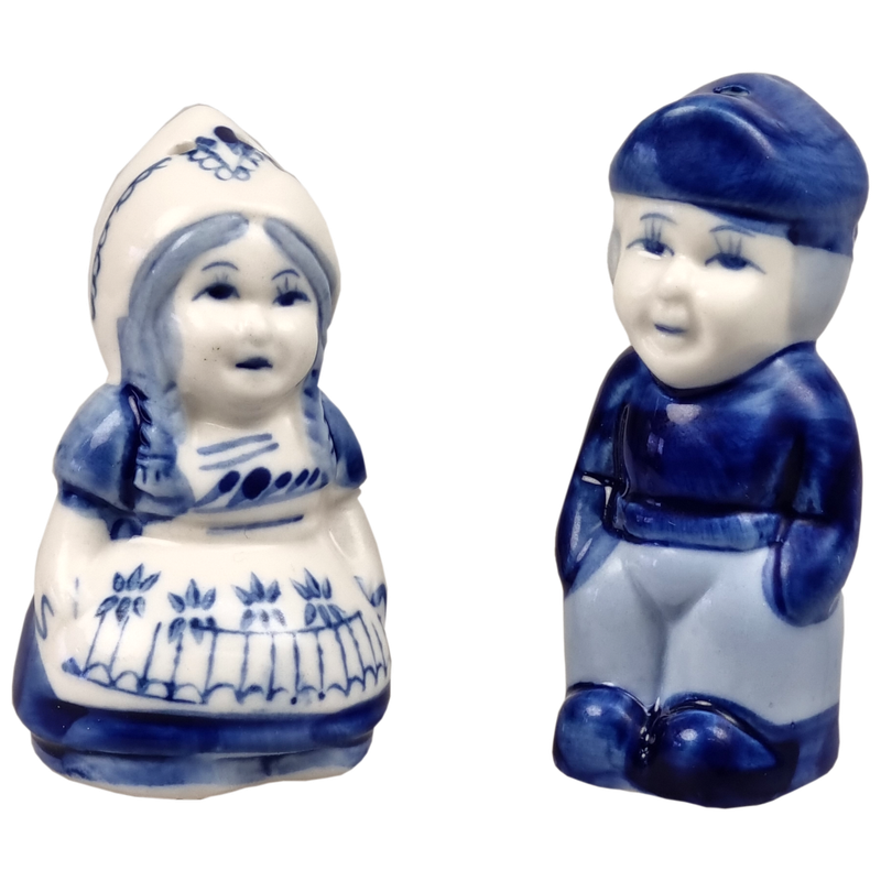 Delfts blauwe Peper en  zout boer en boerin