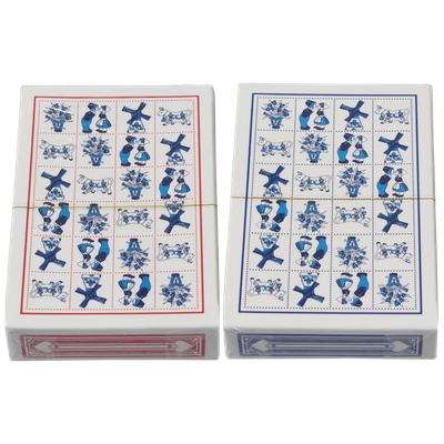 Speelkaarten rood/blauw tegel