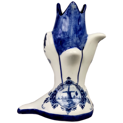 Delfts blauwe Tulpkandelaar met kromme voet