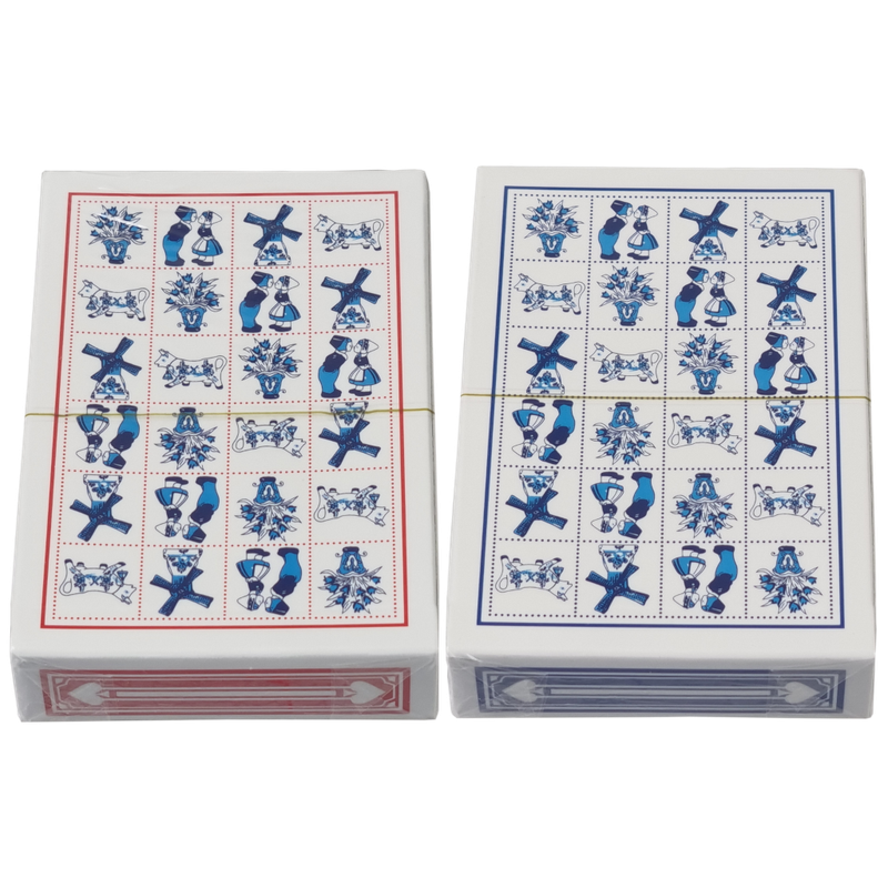 Speelkaarten rood/blauw tegel