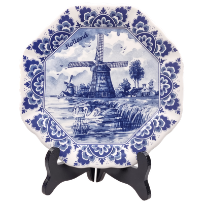 Delfts blauwe Wandbord, Molen achthoekig in doos