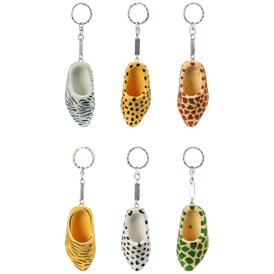 Klompje Safari 6 cm, 6 assorti - sleutelhanger